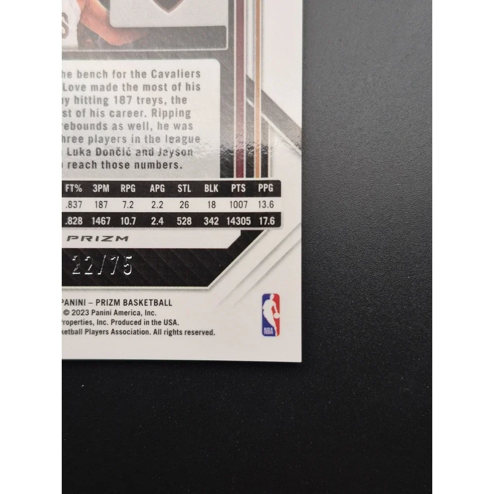 2022-23 Panini Prizm Kevin Love #90 Fast Break Purple Prizm‎ /75 Cavaliers